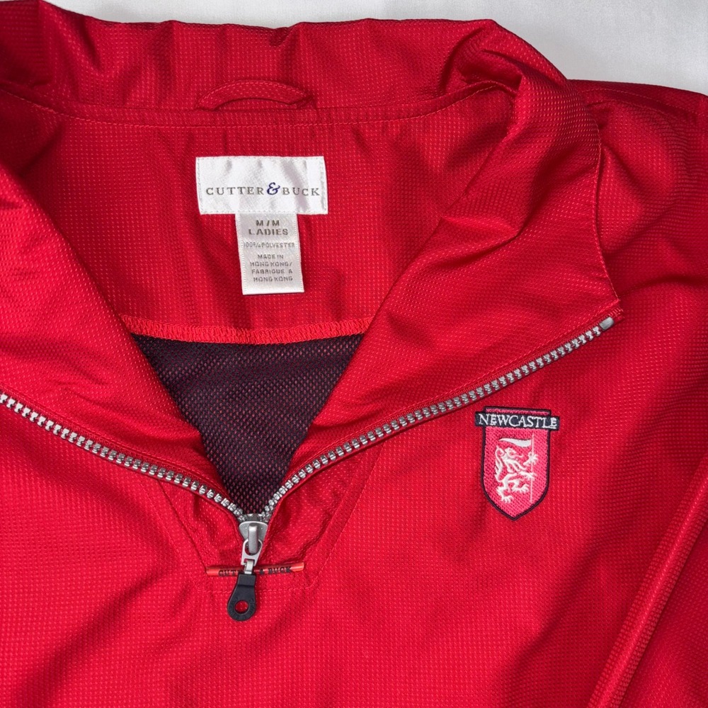 Cutter & Buck Ladies Newcastle Pullover Windbreaker Jacket Red Medium - Picture 2 of 8